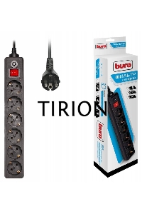 Сетевой фильтр BURO Сетевой фильтр, 6 розеток, 5 метра, (600SH-5-B), черный {992278}