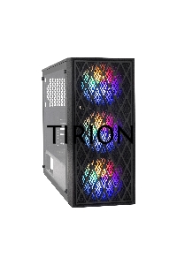 Компьютерный корпус Miditower ExeGate EVO-8243 (ATX, без БП, 2*USB+1*USB3.0, черный, 3 вент. с RGB подсветкой, боковая панель - закаленное стекло)