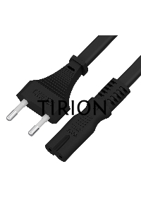 Кабель питания GCR 2.0m, CEE 7/16 / IEC C7, черный, 2*0,5mm, GCR-54294