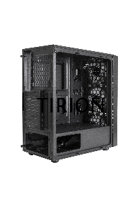 Компьютерный корпус Miditower ExeGate EVO-8243 (ATX, без БП, 2*USB+1*USB3.0, черный, 3 вент. с RGB подсветкой, боковая панель - закаленное стекло)