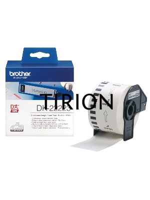 Бумажная клеящаяся лента Brother DK22223 50 мм, 30 м, черный шрифт, белый фон