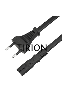 Кабель питания GCR 2.0m, CEE 7/16 / IEC C7, черный, 2*0,5mm, GCR-54294