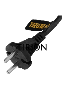 Шнур сетевой Energy Series, ПВС, 1,5 м, 2х1 мм, с неразборной вилкой, черный Denzel