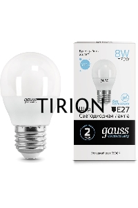 Лампа светодиодная LED Elementary Globe 8Вт E27 6500К Gauss 53238