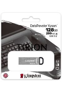 Флеш диск Kingston 128Gb DataTraveler KYSON <DTKN/128GB>, (USB 3.2, 200 МБ/с при чтении, 60 МБ/с при записи)