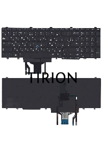 Клавиатура для ноутбука Dell Latitude E5550 E5570 черная без рамки с подсветкой (гор. Enter)