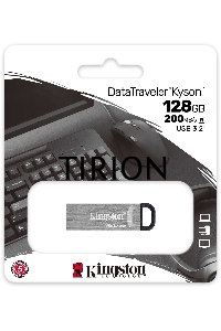 Флеш диск Kingston 128Gb DataTraveler KYSON <DTKN/128GB>, (USB 3.2, 200 МБ/с при чтении, 60 МБ/с при записи)