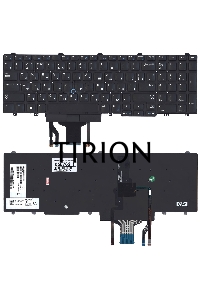 Клавиатура для ноутбука Dell Latitude E5550 E5570 черная без рамки с подсветкой (гор. Enter)