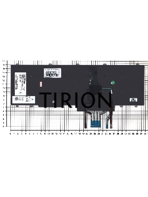 Клавиатура для ноутбука Dell Latitude E5550 E5570 черная без рамки с подсветкой (гор. Enter)