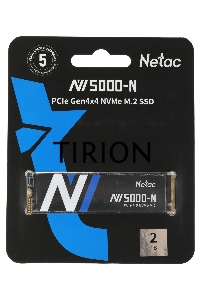 Накопитель SSD Netac NV5000-N, 2Tb, M.2 2280, PCIe 4.0 x4, NVMe, R/W 4800/4400, с радиатором