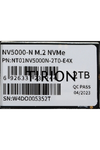 Накопитель SSD Netac NV5000-N, 2Tb, M.2 2280, PCIe 4.0 x4, NVMe, R/W 4800/4400, с радиатором