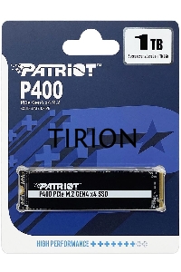 Накопитель SSD Patriot P400, 1Tb, PCIe 4.0 x4, M.2 2280, NVMe, R/W 5000/4800, с радиатором