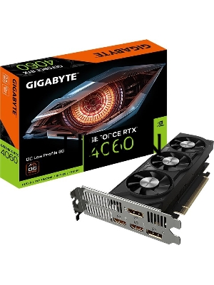 Видеокарта Gigabyte GV-N4060OC-8GL RTX4060 OC Low Profile 8GB GDDR6 128-bit DPx2 HDMIx2 3FAN RTL