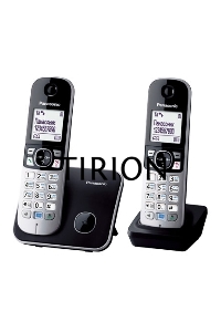 Телефон беспроводной (DECT) Panasonic KX-TG6812RU черный (труб. в компл.:2шт) АОН