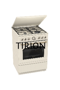 Газовая плита Gorenje GKS6C71CLI, электрическая духовка, металлическая крышка, чугун, слоновая кость