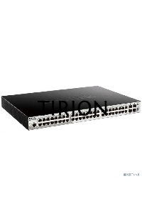 Коммутатор D-Link DGS-1250-52XMP/A1A, L2 Smart Switch with 48 10/100/1000Base-T ports and 4 10GBase-X SFP+ ports (48  PoE ports 802.3af/802.3at (30 W), PoE Budget 370W).16K Mac address, 802.3x Flow Control, 4K