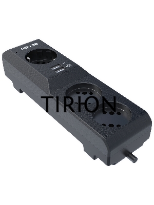 Сетевой фильтр Surge protector Pilot 3G 3xGP euro outlets, 10А/2.2кВа, 2xUSB, 7m, черный