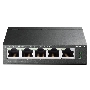 Коммутатор 5-Port 10/100Mbps Unmanaged Switch with 4-Port PoE, meta case, desktop mount, PoE budget 41W.