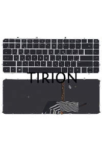 Клавиатура для ноутбука HP Envy 4-1000 Envy 6-1000 черная с серебристой рамкой и подсветкой