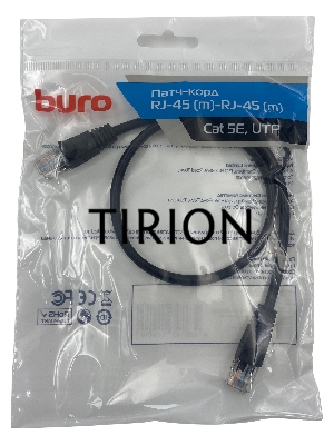 Патч-корд Buro UTP 4 пары cat5E CCA molded 0.5м черный RJ-45 (m)-RJ-45 (m)