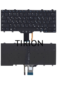 Клавиатура для ноутбука Dell Latitude E7250 E7270 черная без рамки с подсветкой