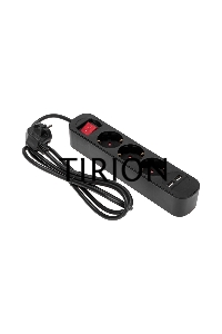 Удлинитель STANDARD 3 гнезда, 1,5м, 3х1,0мм², с/з, с выключателем, 2 USB, черный REXANT
