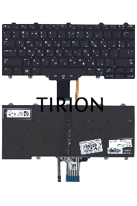 Клавиатура для ноутбука Dell Latitude E7250 E7270 черная без рамки с подсветкой