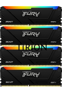 Оперативная память Kingston 64GB 3200MHz DDR4 CL16 DIMM (Kit of 4) FURY Beast RGB