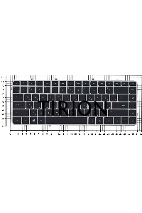 Клавиатура для ноутбука HP Envy 4-1000 Envy 6-1000 черная с серебристой рамкой и подсветкой