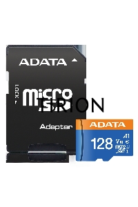 Флеш карта Micro SecureDigital 128Gb ADATA AUSDX128GUICL10A1-RA1 {MicroSDXC Class 10 UHS-I, SD adapter}