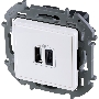 Зарядное устройство 2 разъема USB A-C 240В/5В 3000мА белый