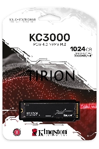 Накопитель SSD Kingston 1Tb KC3000 M.2 Series <SKC3000S/1024G> (PCI-E 4.0 x4, up to 7000/6000Mbs, 1000000 IOPS, 3D TLC, NVMe, 800TBW, Phison E18, 22х80mm, LP graphen heatsink)