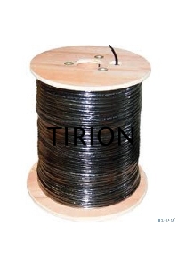 Кабель витая пара F/UTP, категория 5e, PE, 4PR, 24AWG, внешний, черный, с тросом, 305 м