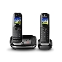 Телефон беспроводной (DECT) Panasonic KX-TGJ322RUB черный (труб. в компл.:2шт) автооветчик АОН