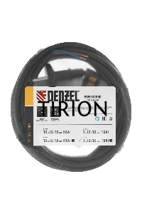 Шнур сетевой Energy Series, ПВС, 3 м, 2х1,5 мм, с неразборной вилкой, черный Denzel