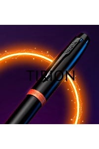 Ручка роллер Parker IM Vibrant Rings T315 (CW2172945) Flame Orange PVD F черн. черн. подар.кор.