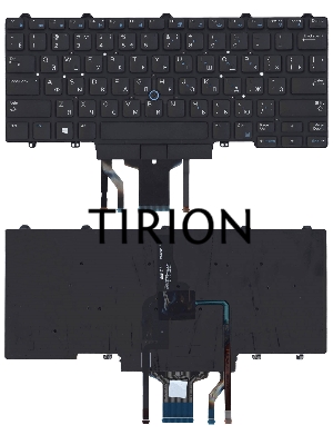 Клавиатура для ноутбука Dell Latitude E5470 E7470 черная с подсветкой и указателем