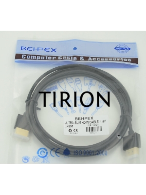 Кабель HDMI Gold Plated Connector, Ver1.4, Ultra Slim HDMI(19pin)/HDMI(19pin) (3м) феррит.кольца позолоченные контакты