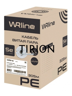 Кабель информационный WRline WR-UTP-4P-C5E-PE-BK кат.5E U/UTP 4X2X24AWG PE внешний 305м черный