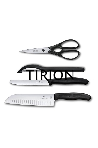 Набор ножей кухон. Victorinox Swiss Classic Kitchen (6.7133.4G) компл.:4шт черный подар.коробка