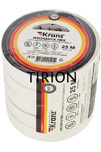 Изолента ПВХ KRANZ 0.13х15 мм, 25 м, белая (5 шт./уп.)