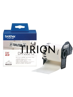 Пленочная клеящаяся лента Brother DK22212 62 мм x 15.24 м, черный шрифт, белый фон
