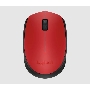 Мышь беспроводная Logitech M170, красный, 1000 dpi, радиоканал, USB, кнопки - 3