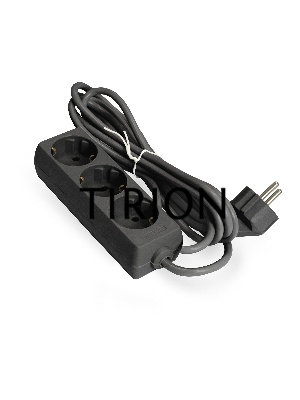 Удлинитель ExeGate ECE-3-5B (EX285807RUS), черный, 5 м, Евровилка с заземлением, 3 евророзетки с заземлением, 2200 Вт
