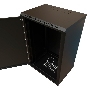Шкаф коммутационный WRline (WR-TW-1845-SR-RAL9004) настенный 18U 600x450мм пер.дв.металл 2 бок.пан. 60кг черный 370мм 908мм IP20 сталь
