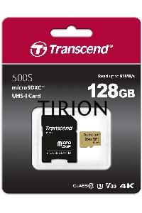 Флеш карта microSD 128GB Transcend microSDXC Ultimate UHS-I U3, V30, (SD адаптер), MLC