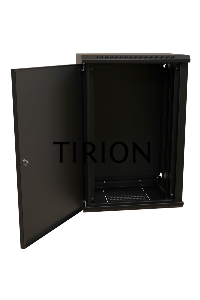 Шкаф коммутационный WRline (WR-TW-1866-SR-RAL9004) настенный 18U 600x600мм пер.дв.металл 2 бок.пан. 60кг черный 520мм 908мм IP20 сталь