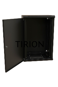Шкаф коммутационный WRline (WR-TW-2245-SR-RAL9004) настенный 22U 600x450мм пер.дв.металл 2 бок.пан. 60кг черный 370мм 1086мм IP20 сталь