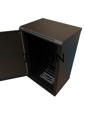 Шкаф коммутационный WRline (WR-TW-2245-SR-RAL9004) настенный 22U 600x450мм пер.дв.металл 2 бок.пан. 60кг черный 370мм 1086мм IP20 сталь