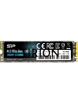 Накопитель SSD Silicon Power P34A60, 512GB, M.2 2280, PCIe 3.0 x4, NVMe, R/W 2200/1600
